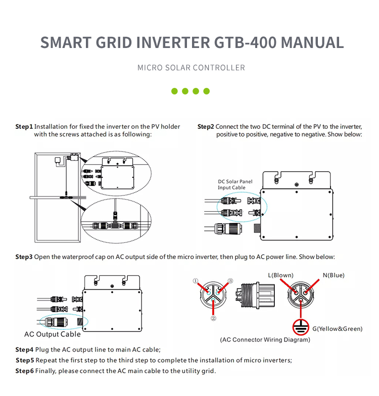 China Smat Micro Inverter GTB-400 Solar Micro Inverter For home use Factory  and Supplier